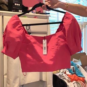 Alice and Olivia pink crop top